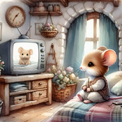 Mouse In A Bedroom Cross Stitch Pattern