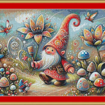 Mushroom Garden Cross Stitch Pattern