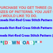 Okmeds Hot-Rod  Cross Stitch Pattern***L@@K***$2.95 Buyers Can Download Your Pattern As Soon As They Complete The Purchase