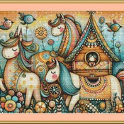 Ornate Little House Cross Stitch Pattern