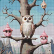 Owl Tree Cross Stitch Pattern