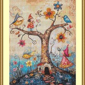 Playing In A Tree Cross Stitch Pattern