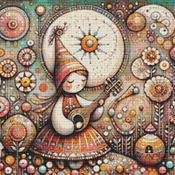 Playing The Lute Cross Stitch Pattern