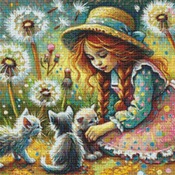 Playing With The Kittens Cross Stitch Pattern