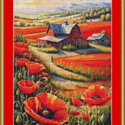 Poppy Farm Cross Stitch Pattern