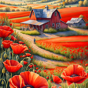 Poppy Farm Cross Stitch Pattern