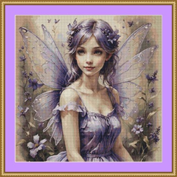 Purple Fairy Cross Stitch Pattern