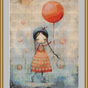 Red Balloon Cross Stitch Pattern