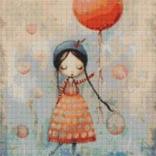 Red Balloon Cross Stitch Pattern