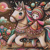 Riding A Unicorn Cross Stitch Pattern