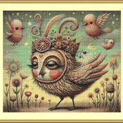 Royal Owl Cross Stitch Pattern