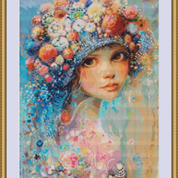 Serene Girl Cross Stitch Pattern