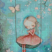 Sitting On A Swing Cross Stitch Pattern