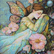 Sleeping Fairy Cross Stitch Pattern