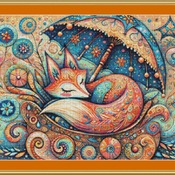 Sleeping Fox Cross Stitch Pattern