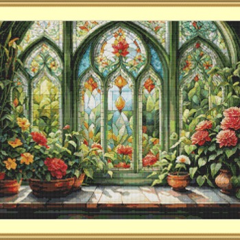 Stained Glass Cross Stitch Pattern