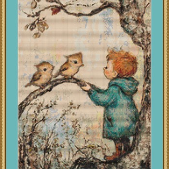 Talking To The Birds Cross Stitch Pattern