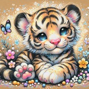 Tiger Cub Cross Stitch Pattern