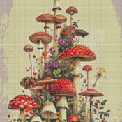 Toadstools Cross Stitch Pattern