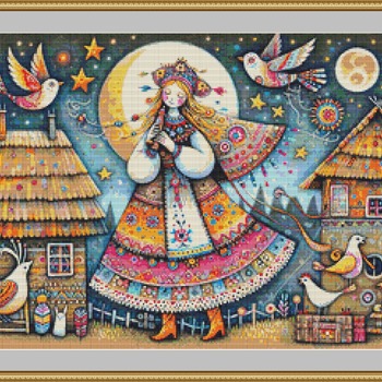 Traditional Dress Cross Stitch Pattern