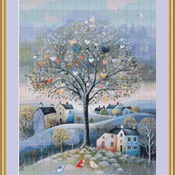 Tree Of Hearts Cross Stitch Pattern