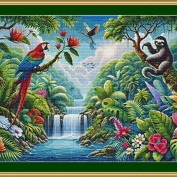 Tropical Jungle Cross Stitch Pattern