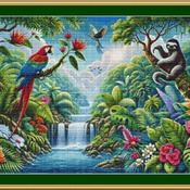 Tropical Jungle Cross Stitch Pattern