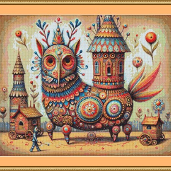 Turret Houses Cross Stitch Pattern