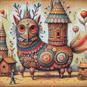 Turret Houses Cross Stitch Pattern