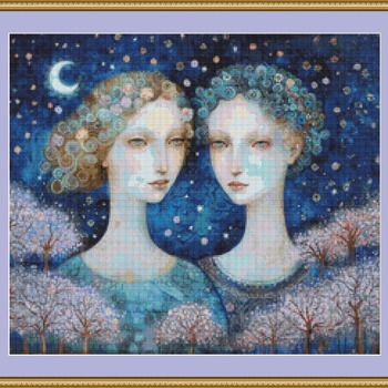 Two Woman Cross Stitch Pattern