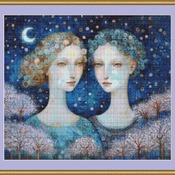 Two Woman Cross Stitch Pattern