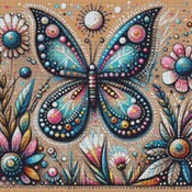 Vibrant Butterfly Cross Stitch Pattern