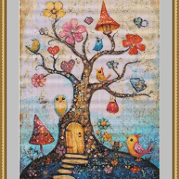 Enchanted Tree Cross Stitch Pattern