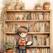 At The Bookcase Cross Stitch Pattern