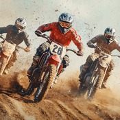 Dirt Bike Riders Cross Stitch Pattern