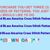 God BLess America Cross Stitch Pattern***L@@K***$2.95 Buyers Can Download Your Pattern As Soon As They Complete The Purchase