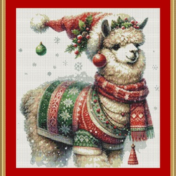 Christmas Alpaca 1 Cross Stitch Pattern