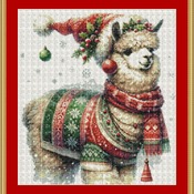 Christmas Alpaca 1 Cross Stitch Pattern