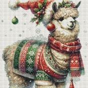 Christmas Alpaca 1 Cross Stitch Pattern