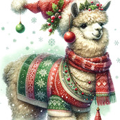 Christmas Alpaca 1 Cross Stitch Pattern