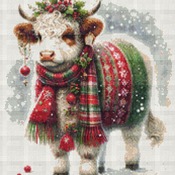 Christmas Cow 1 Cross Stitch Pattern