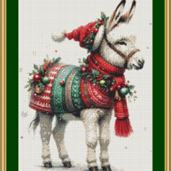 Christmas Donkey 1 Cross Stitch Pattern