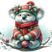 Christmas Koala 1 Cross Stitch Pattern