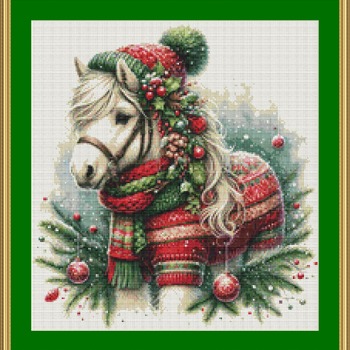 Christmas Pony Cross Stitch Pattern