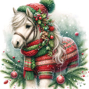 Christmas Pony Cross Stitch Pattern