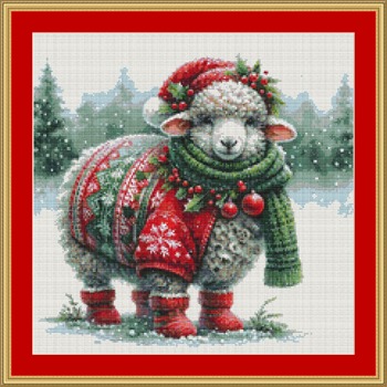 Christmas Sheep 1 Cross Stitch Pattern
