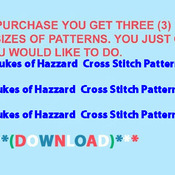 DUKE'S OF HAZZARD Cross Stitch Pattern *** L@@K *** Buyers Can Download Your Pattern As Soon As They Complete The Purchase