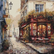 Narrow Alley Cafe 1 Cross Stitch Pattern