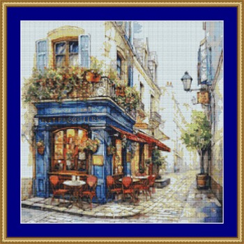 Narrow Alley Cafe 2 Cross Stitch Pattern