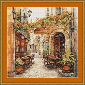 Narrow Alley Cafe 3 Cross Stitch Pattern